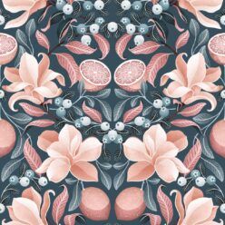 Slate Blue & Peach