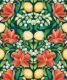 Lemons & Magnolia Wallpaper • Scarlet & Forest Green • Swatch