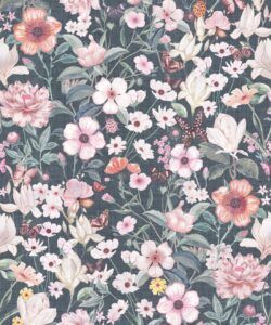 Barney Vintage Wallpaper • Denim Linen • Swatch