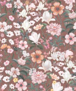 Barney Joy Wallpaper • Papaya Linen • Swatch