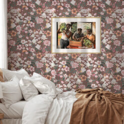 Barney Joy Wallpaper • Papaya Linen • Insitu