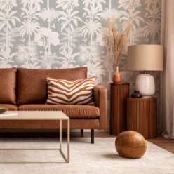 Cockatoo Palms Wallpaper • Bay Linen • Insitu