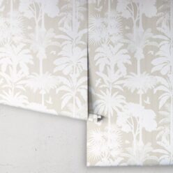 Cockatoo Palms Wallpaper • Raya Linen • Rolls
