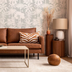 Cockatoo Palms Wallpaper • Stella Linen • Insitu