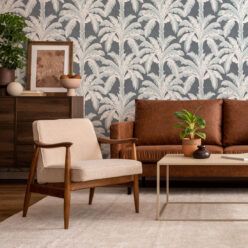 Havana Banana Wallpaper • Bee Denim Linen • Insitu