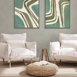 Mrs Jones Chevron Wallpaper • Fern • Insitu