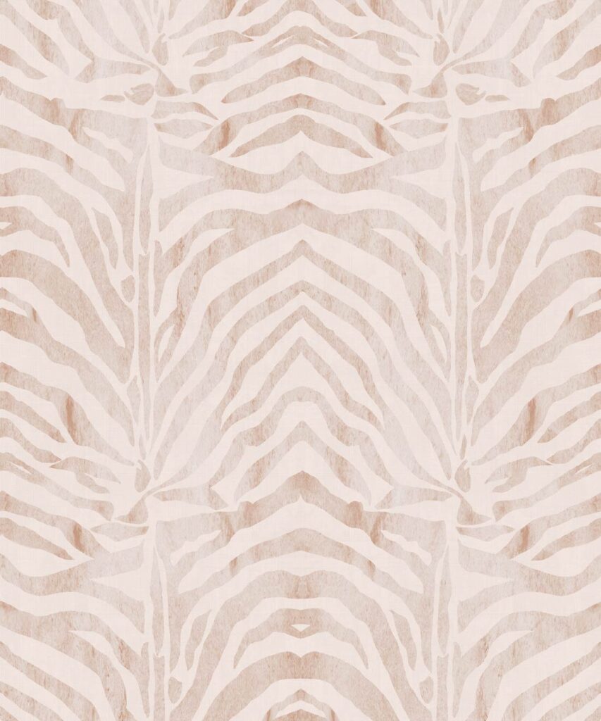 Zebra Wallpaper • Light Papaya Blush • Swatch