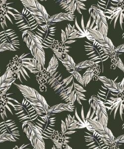 Cooktown Orchids Wallpaper • Ivy Green • Swatch