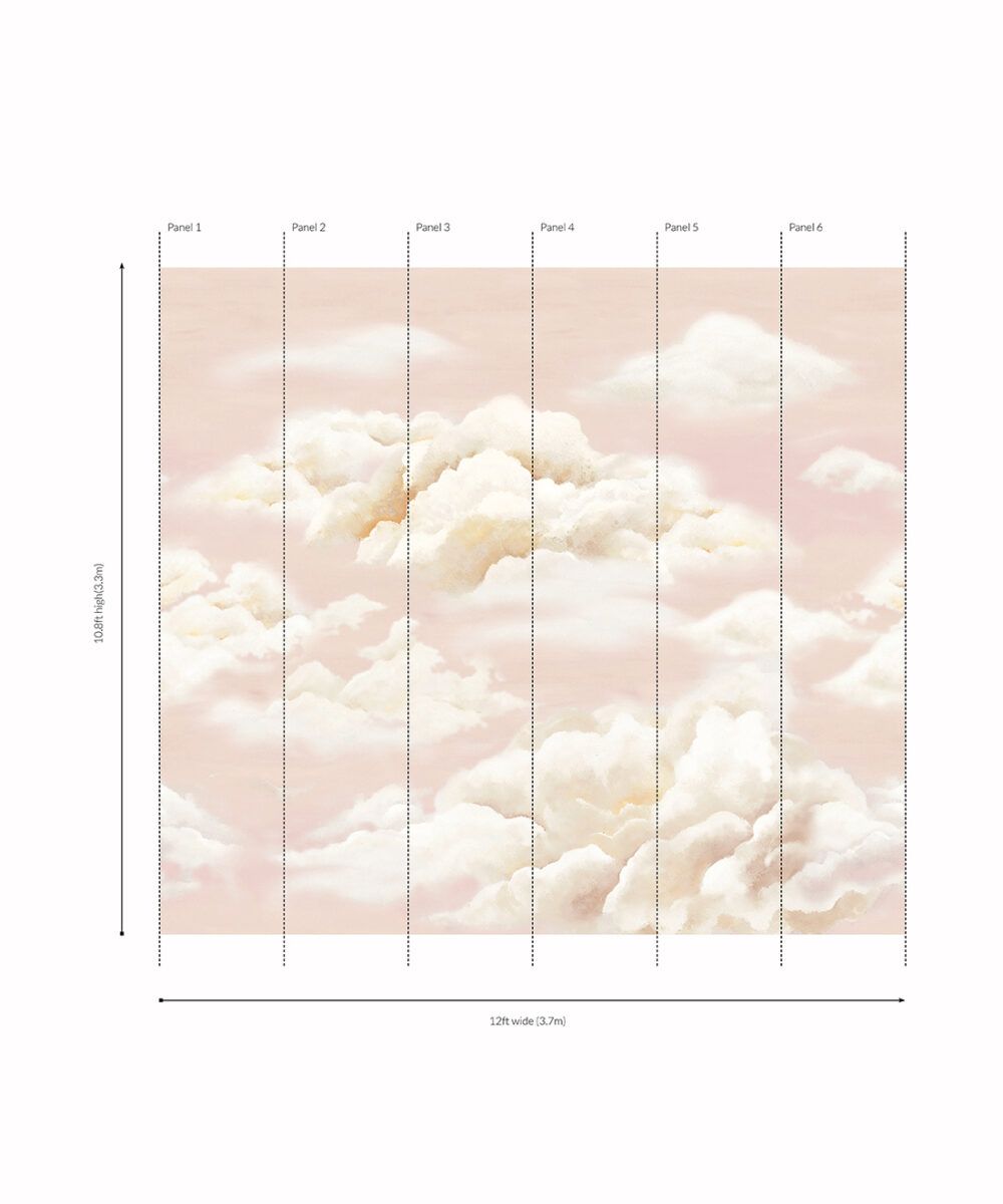 Serenity Mural Wallpaper • Cloudy Sky Mural • Milton & King USA