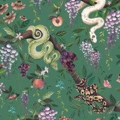 Snake Charmer Wallpaper • Arsenic • Swatch