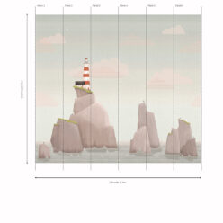 Lighthouse Mural • Sunset • Panels
