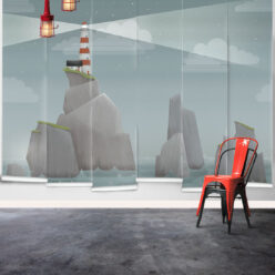 Lighthouse at Night Mural • Rolls