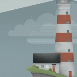 Lighthouse at Night Mural • Scale