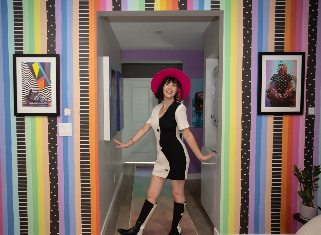 Rainbow Stripe Mural • Fun Colorful Wallpaper • Sarah Steiber