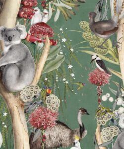Dreamtime Wallpaper • Antique Green • Swatch