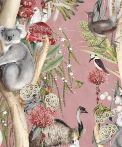 Dreamtime Wallpaper • Coral • Swatch