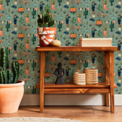 Milton & King Studio • Trail Tales Wallpaper • Colorway: Denim • Insitu