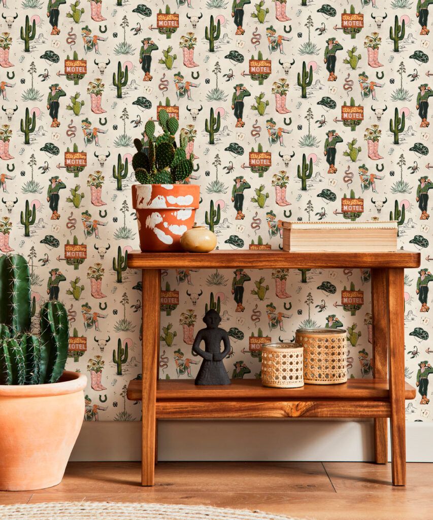 Milton & King Studio • Trail Tales Wallpaper • Colorway: Dusty • Insitu