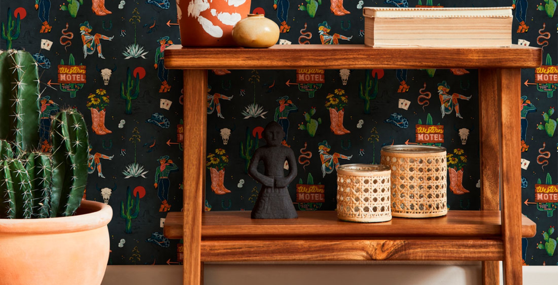 Milton & King Studio • Trail Tales Wallpaper • Colorway: Vegas • Insitu • Hero Image V3