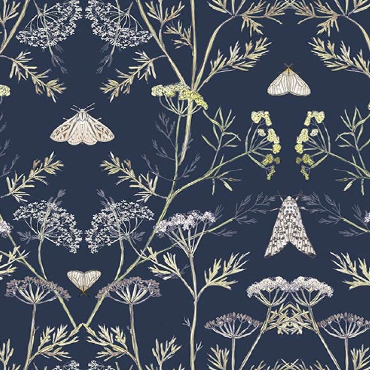 Wallpaper Republic - Floral Emporium Collection - Lookbook - Gallery Image - Queen Anne's Lace - Sapphire - Swatch