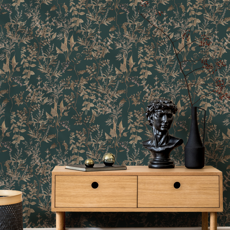 Wallpaper Republic - Floral Emporium Collection - Lookbook - Gallery Image - Antique Botanica - Green - Insitu