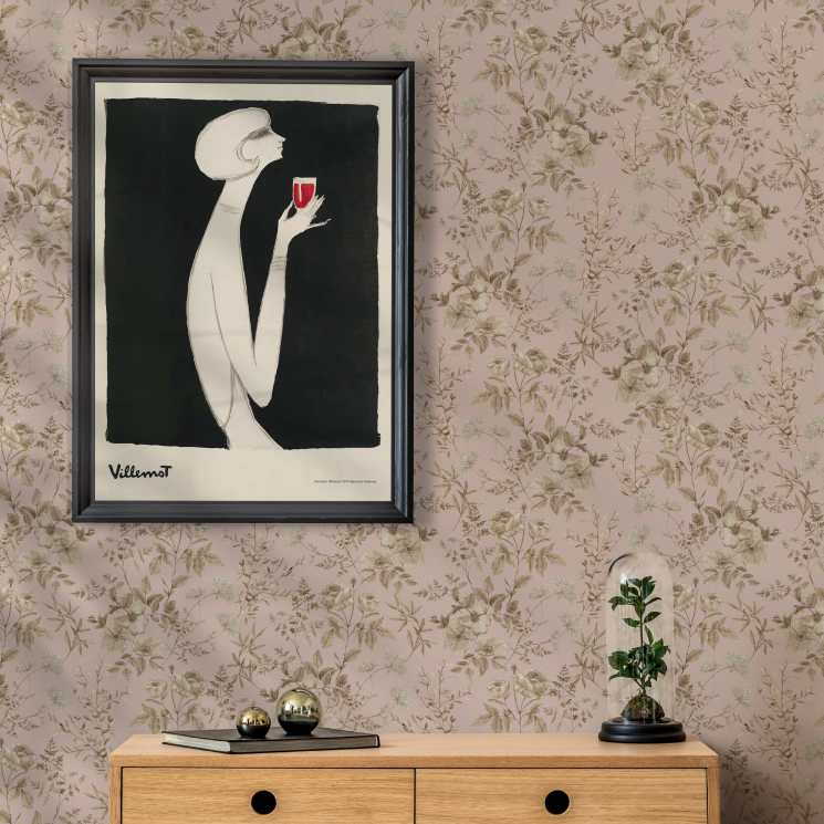 Wallpaper Republic - Floral Emporium Collection - Lookbook - Gallery Image - Belle Fleur - Dusty Pink - Insitu