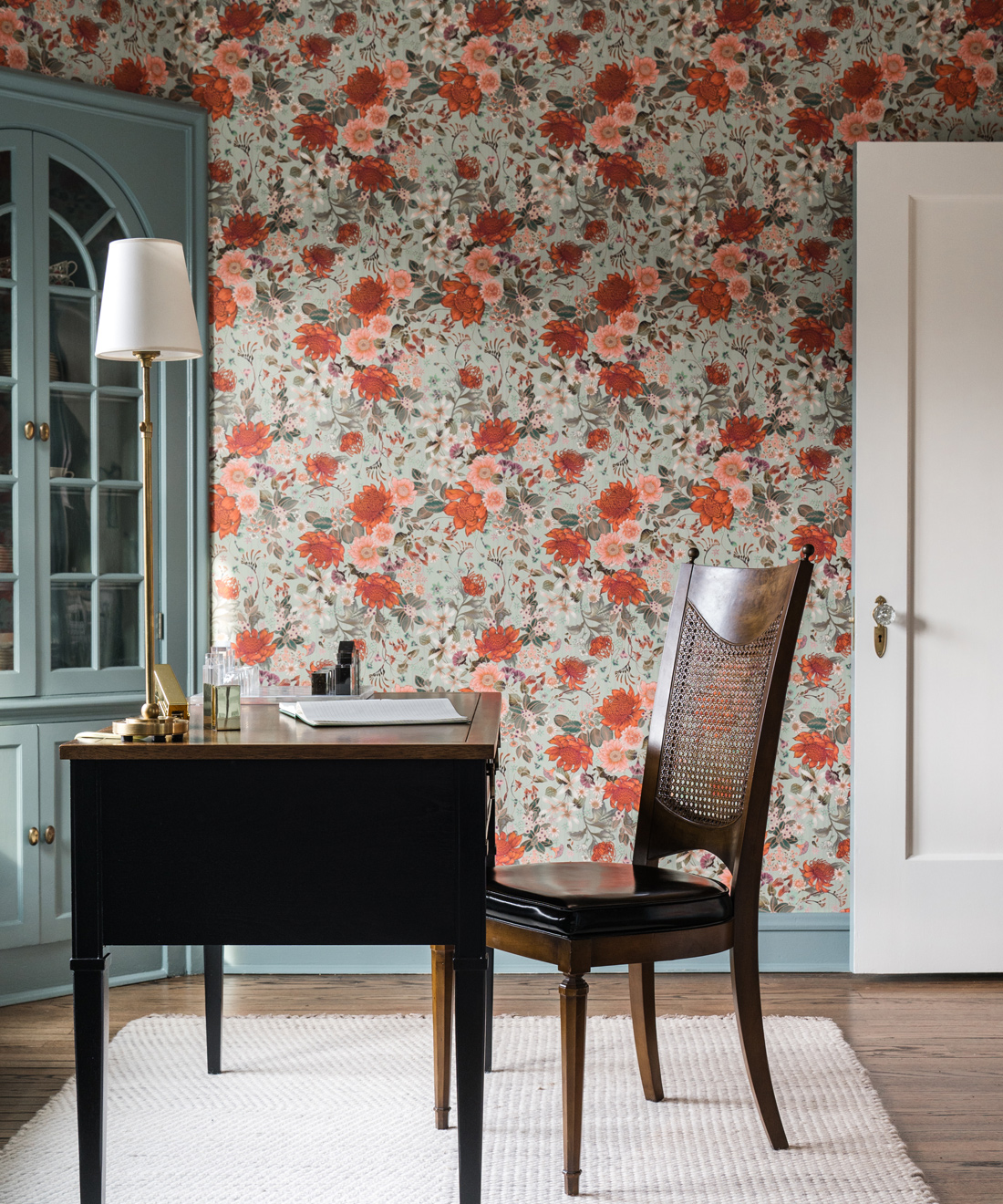 Bouquet Wallpaper • Pistachio • Insitu • Home Office • Meg Made TV