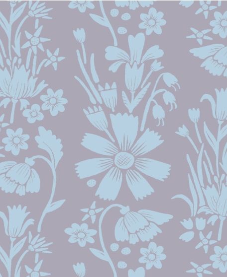 Corsage Wallpaper - by Wallpaper Republic - In The Bloom Collection - Lookbook - Swatch - Colorway: Sky