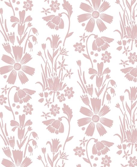 Corsage Wallpaper - by Wallpaper Republic - In The Bloom Collection - Lookbook - Swatch - Colorway: Rose
