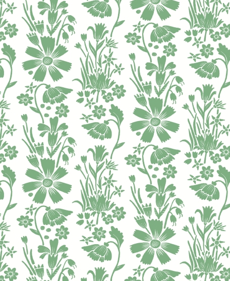 Corsage Wallpaper - by Wallpaper Republic - In The Bloom Collection - Lookbook - Swatch - Colorway: Pear Green
