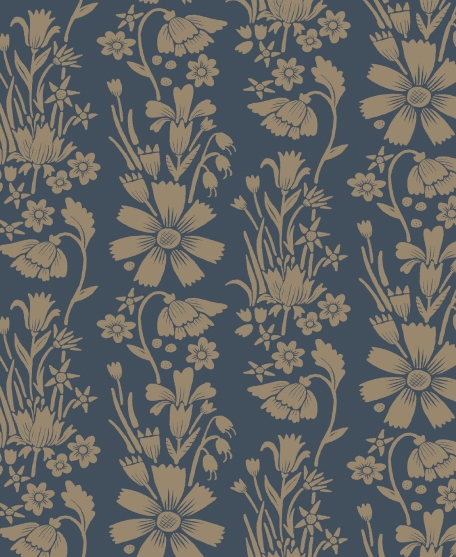 Corsage Wallpaper - by Wallpaper Republic - In The Bloom Collection - Lookbook - Swatch - Colorway: Midnight