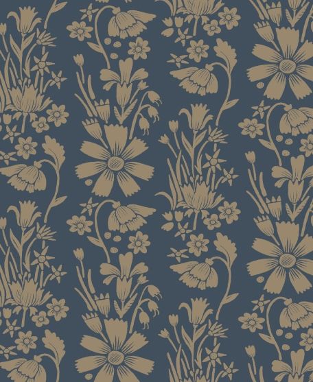 Corsage Wallpaper - by Wallpaper Republic - In The Bloom Collection - Lookbook - Swatch - Colorway: Midnight