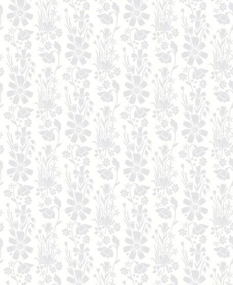 Corsage Wallpaper - by Wallpaper Republic - In The Bloom Collection - Lookbook - Swatch - Colorway: Grey