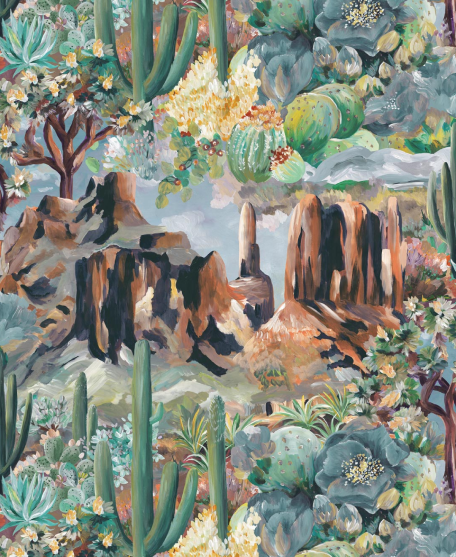 Desert Skies Mural - Lookbook - Western Collection - Colorway: Azule