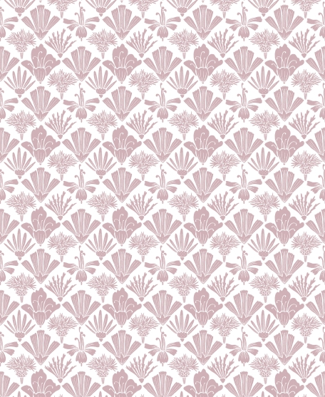 Fanned Flower Wallpaper - by Wallpaper Republic - In The Bloom Collection - Lookbook - Swatch - Colorway: Rose