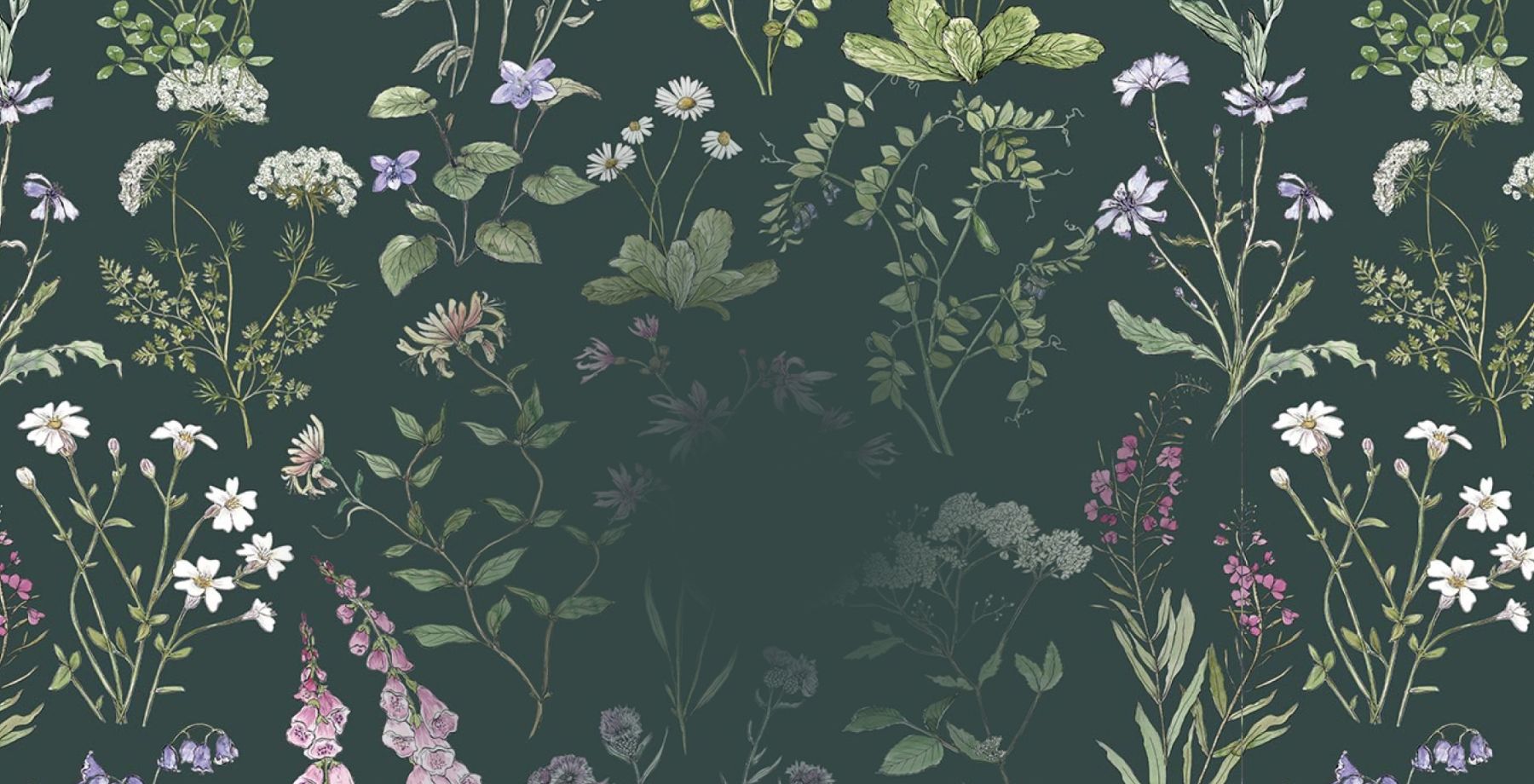 Wallpaper Republic - Floral Emporium Collection -Full Image-Hero Image-Wild Meadows Wallpaper-Dark Green