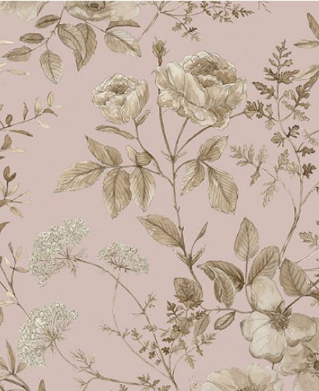 Wallpaper Republic - Floral Emporium Collection - Lookbook - Wallpaper Image - Belle Fluer - Dusty Pink