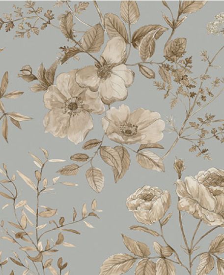 Wallpaper Republic - Floral Emporium Collection - Lookbook - Wallpaper Image - Belle Fluer - Dusty Blue