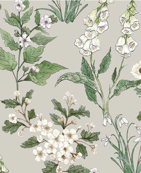 Wallpaper Republic - Floral Emporium Collection - Lookbook - Wallpaper Image - Garden Delight - Stone