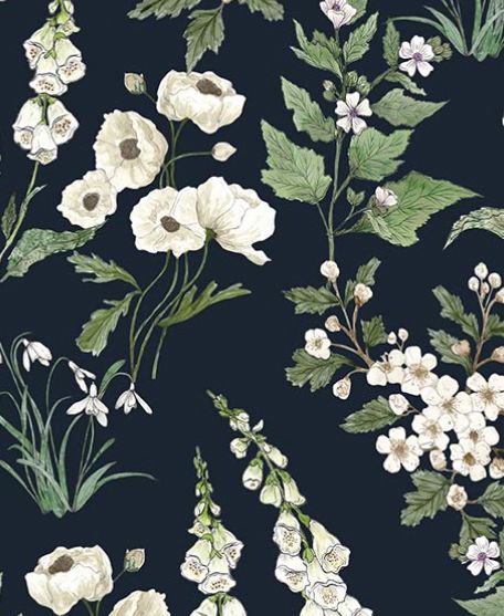 Wallpaper Republic - Floral Emporium Collection - Lookbook - Wallpaper Image - Garden Delight - Navy