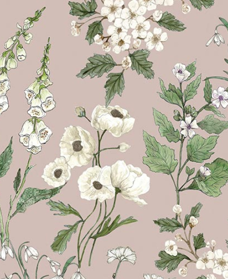 Wallpaper Republic - Floral Emporium Collection - Lookbook - Wallpaper Image - Garden Delight - Dusty Pink