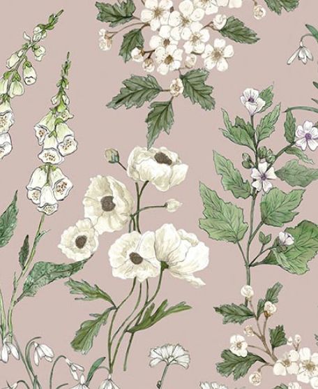 Wallpaper Republic - Floral Emporium Collection - Lookbook - Wallpaper Image - Garden Delight - Dusty Pink