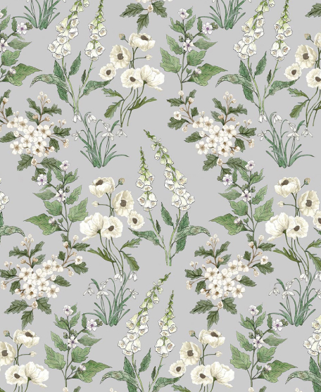 Wallpaper Republic - Floral Emporium Collection - Lookbook - Wallpaper Image - Garden Delight - Dusty Blue
