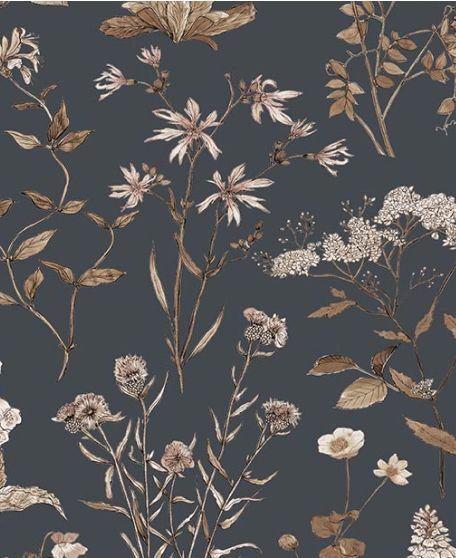 Wallpaper Republic - Floral Emporium Collection - Lookbook - Wallpaper Image - Meadows Antique - Charcoal