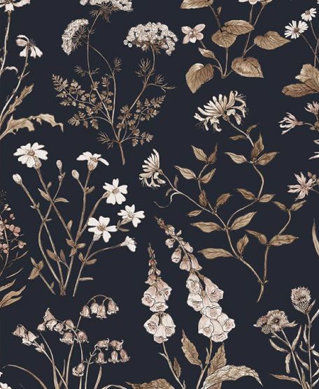 Wallpaper Republic - Floral Emporium Collection - Lookbook - Wallpaper Image - Meadows Antique - Navy