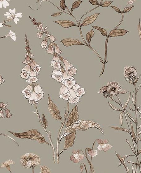 Wallpaper Republic - Floral Emporium Collection - Lookbook - Wallpaper Image - Meadows Antique - French Grey