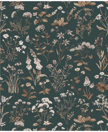 Wallpaper Republic - Floral Emporium Collection - Lookbook - Wallpaper Image - Meadows Antique - Antique Green