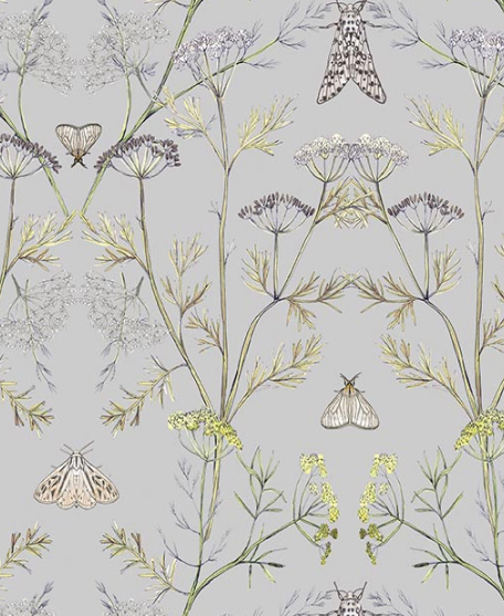 Wallpaper Republic - Floral Emporium Collection - Lookbook - Wallpaper Image - Queen Anne's Lace - Dusty Blue