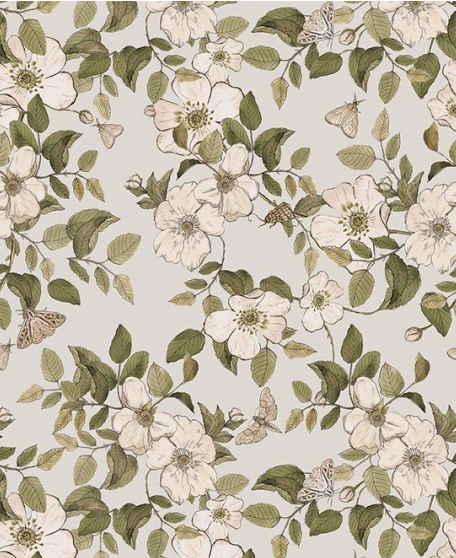 Wallpaper Republic - Floral Emporium Collection - Lookbook - Wallpaper Image - Sweet Briar - Stone