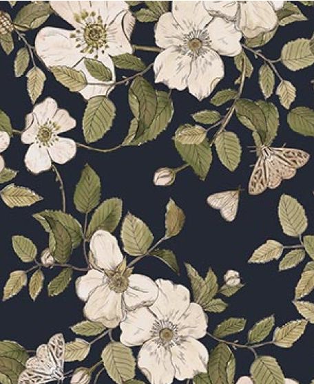 Wallpaper Republic - Floral Emporium Collection - Lookbook - Wallpaper Image - Sweet Briar - Navy